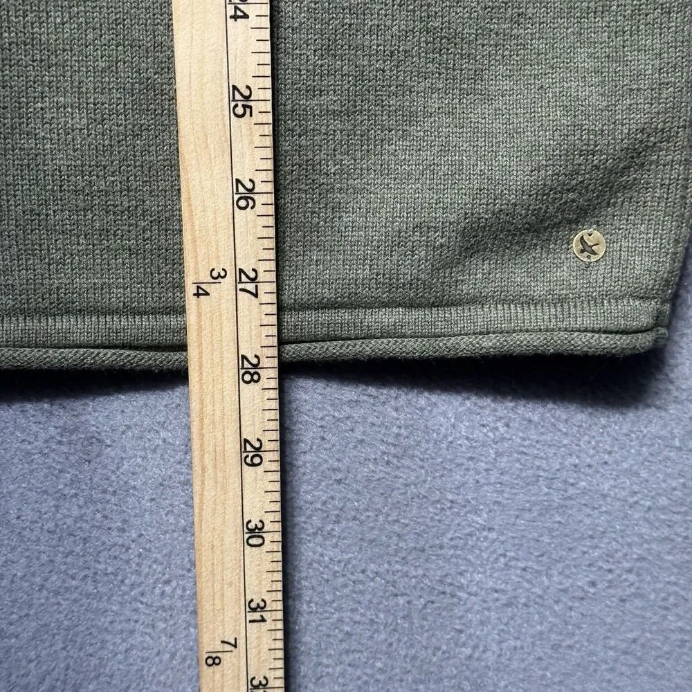 Eddie Bauer Womens XL Shawl Collar Sweater Olive Green Knit Pullover EUC